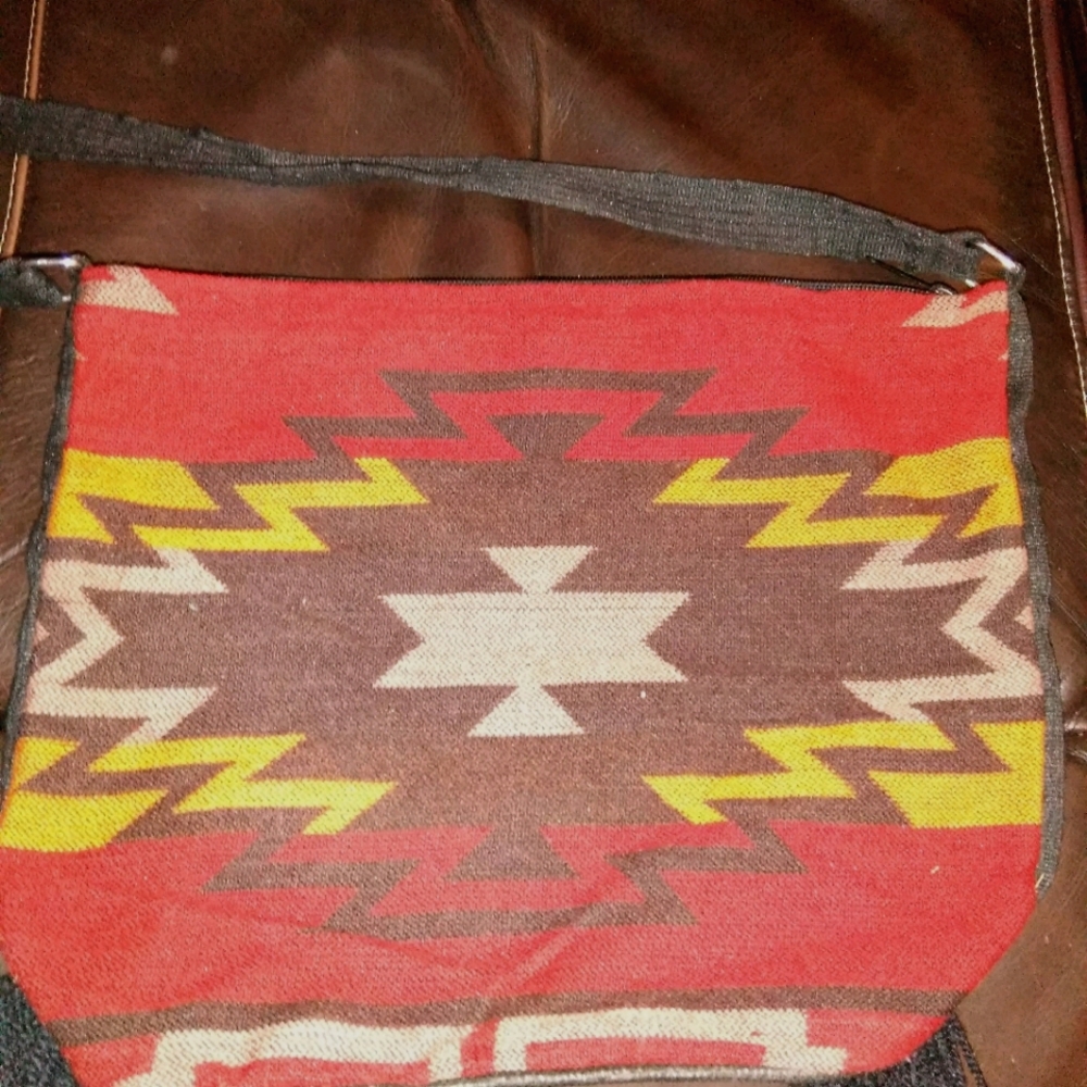Vintage handmade Aztec designed purse